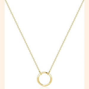 Layered Coin & Moon Phase Necklace, 14K Gold Plated Dainty Choker for Women - 1 of 4