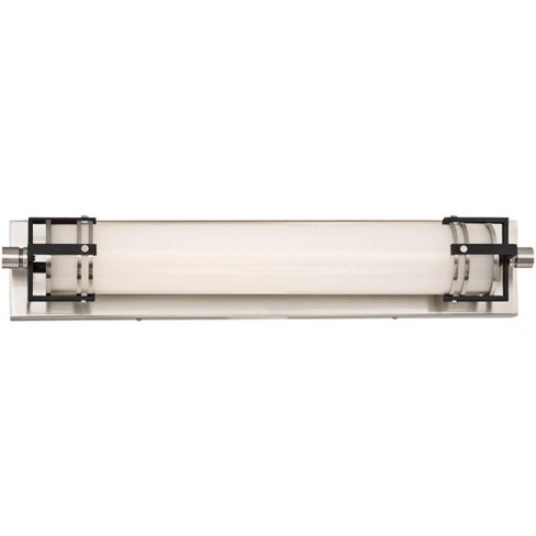 Minka Lavery Modern Wall Light Brushed Nickel Hardwired 24 1/4" Fixture LED Light Bar Opal White Glass Black Accents for Bathroom - image 1 of 2