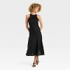 Women's Racerback Linen Midi A-Line Dress - Future Collective Black - 3 of 3