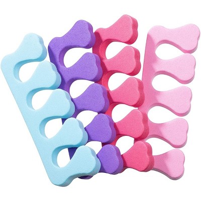 Juvale 100 Pack Foam Toe Separator Spacers for Nail Polish Pedicure, Manicure Finger Sponge Dividers Salon Tools, 4 Colors