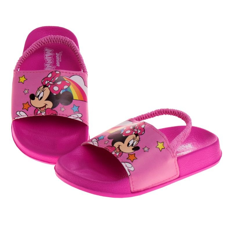 Disney Minnie Mouse Girls Slides - Summer Sandal kids water pool beach shoes with backstrap Open Toe - Pink (sizes 5-12 Toddler/Little Kid), 2 of 7
