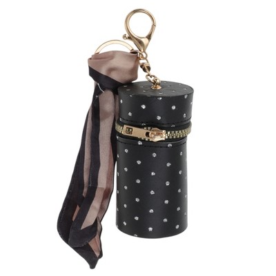 Unique Bargains Lipstick Bag with Polka Dot Pattern Handbag Charm 1 Pc