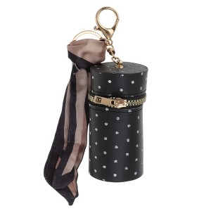 Unique Bargains Lipstick Bag with Polka Dot Pattern Handbag Charm 1 Pc - 1 of 4