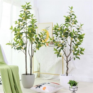 4.6FT Artificial Osmanthus Tree with Adjustable stems, Realistic Fake Bonsai Plant in Sturdy Pot for Office, Home & Housewarming Decor - 1 of 4
