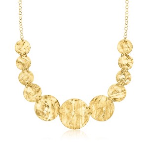 Ross-Simons Italian 18kt Gold Over Sterling Graduated Disc Necklace Size 18 - 1 of 3