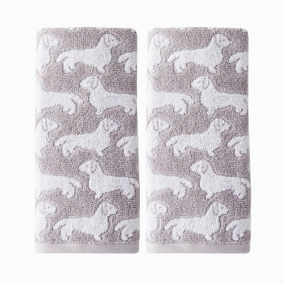 2pc Dog Hand Towel Gray - SKL Home