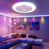 Airsurfer 19" RGB LED Ceiling Fan, White Body, 5 Transparent ABS Blades, DC Motor, 6-Speed, Remote Control, 18° Blade Angle, Ceiling Mount - 2 of 4