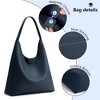 Generic Slouchy Hobo Bag Vegan Leather Suede Tote Bag Weekender Shoulder - 4 of 4