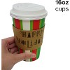 4E's Novelty Christmas Paper Cups Disposable 16 oz With Lids & Napkins (12 Packs) for Christmas Hot Cocoa Party Supplies, Hot Chocolate Bar - 4 of 4