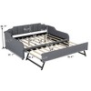 NicBex Full Daybed with Trundle Upholstered Daybed Frame with Erectable Trundle and USB Charging for Apartment, Gray - 2 of 4