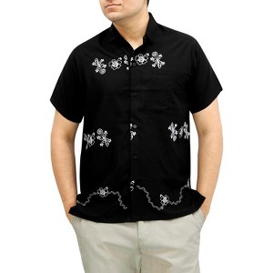 LA LEELA Men's Casual Button Down Short Sleeves Hawaiian Shirt Beach Aloha Party Holidays Shirts Summer Stylish Vacation Tops - 1 of 3