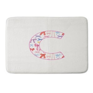 Deny Designs April Lane Art Fancy Bow Monogram Memory Foam Bath Mat - 1 of 4