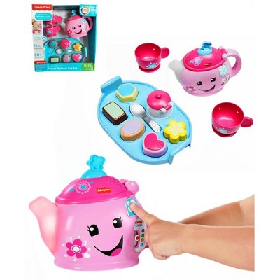 Pink and Blue Plastic Musical Educational Tea Set