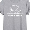 Women's - Peanuts - Take A Break Oversized Graphic T-Shirt - 2 of 4