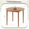 Costway Round Outdoor Dining Table for 4 People 36 inch Acacia Wood Patio Table for Yard - 3 of 4