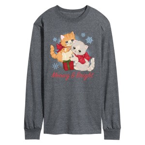 Men's - Instant Message - Meowy And Bright Long Sleeve Graphic T-Shirt - 1 of 4