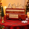 NAYSAYE Christmas Advent Calendar, Wooden 24 Drawers Lighted Village Scene for Table Mantel Reusable Countdown Holiday Gift, Red, 17.8"*3.3"*13.5" - 2 of 4