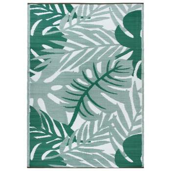 World Rug Gallery Tropical Leaf Reversible Recycled Plastic Outdoor Rugs