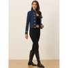 INSPIRE CHIC Women's Vintage Steampunk Open Front Button Decor Casual Jacket - 2 of 4