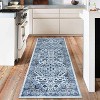Entryway Runner Rug – Washable, Vintage Low-Pile Stain-Resistant, Soft Thin Non-Slip Carpet for Kitchen, Bedroom & Bathroom - 2 of 4