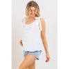 Hello Miz Women's Casual Tie Shoulder Scoop Neck Maternity Tank Top - 2 of 4
