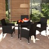 vidaXL Patio Dining Set Outdoor Dining Set Table and Chair Set Poly Rattan - 31.5" Table Length Black 4 Piece - 2 of 4