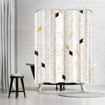 Americanflat 71" x 74" Shower Curtain, Keziah  Gold by Florent Bodart