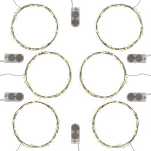 LumaBase Battery-Operated LED Fairy String Lights, Warm White - Set of 6 - 1 of 4