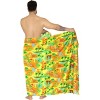 LA LEELA Men's Sarong Bath Pareo Wrap One Size Tangerine Floral Hibiscus Palm - 2 of 4