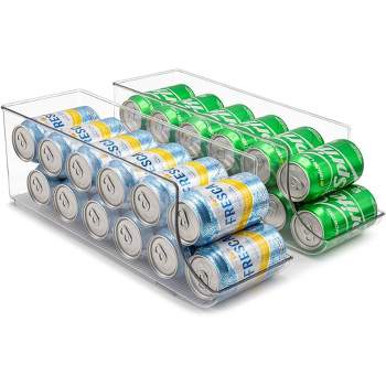 Sorbus 2 Pack  12-Can Clear Acrylic Organizer Bins - Holds 12 Cans - Maximize Space, Safe & Durable, Enhanced Visibility