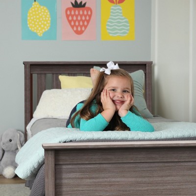 Max & Lily Twin-Size Clay Wood Bed with Trundle