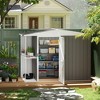 Outsunny 8 x 4ft Garden Storage Shed, Outdoor Metal Tool Shed with 2-Tier Storage Rack, Vents and Lockable Door for Backyard Patio Lawn - 2 of 4