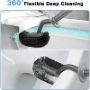 HAMITOR Toilet Bowl Brush Holder Set: Curved Design with Holder for Deep Cleaning Under Rim - Compact Hidden Scrubber for Small Space - 4 of 4