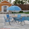 6 Pieces Patio Dining Set w/ Umbrella, Outdoor Furniture Set with 4 Folding Dining Chairs, Garden Patio Furniture Set w/ Umbrellas - 2 of 4