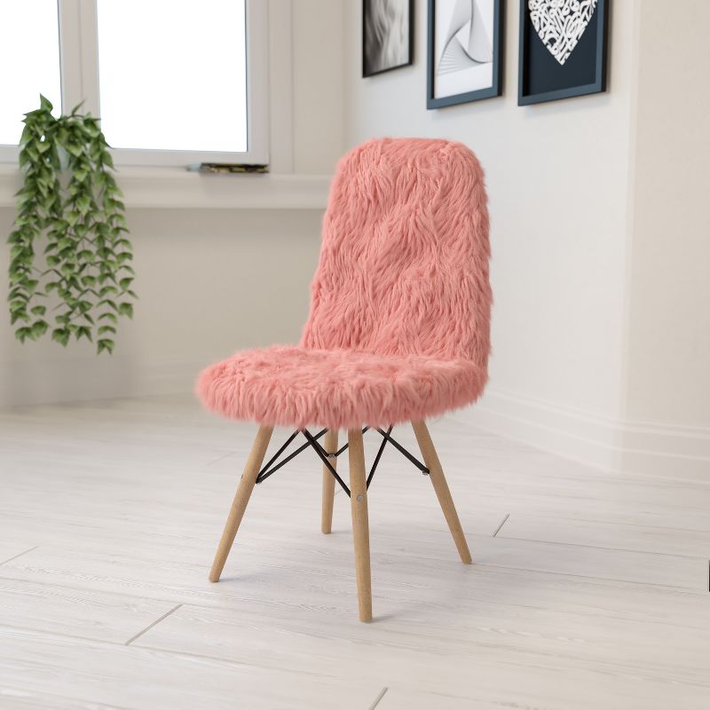 Emma and Oliver Shaggy Dog Fur Accent Chair, 2 of 11