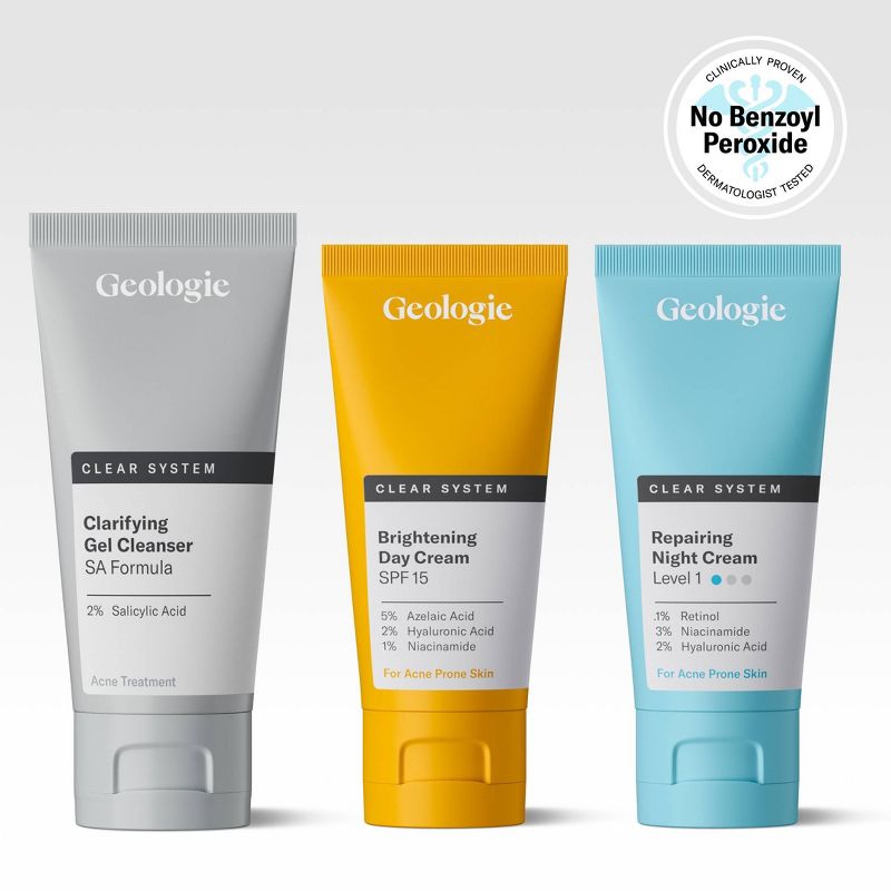 Geologie Clear System Month 1 / Level 1 Acne Treatment &#38; Skincare Set - 3pc, 1 of 12