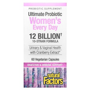Natural Factors Ultimate Probiotic Women's Every Day, 12 Billion, 60 Vegetarian Capsules - 1 of 3