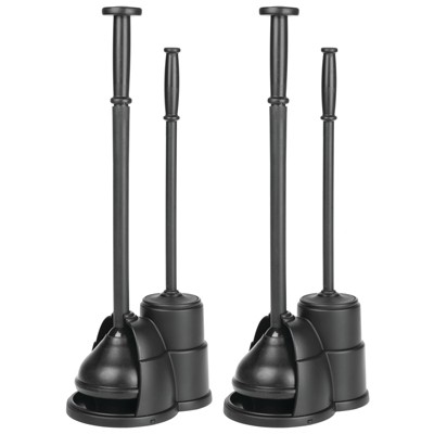 mDesign Bathroom Toilet Bowl Brush and Plunger - Set of 2 Bronze for sale  online