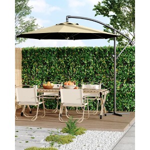 10 FT Patio Cantilever Umbrella, Outdoor Offset Umbrella with Easy Tilt Adjustment, 8 Ribs, UV Protection for Backyard, Lawn, Garden and Poolside - 1 of 4