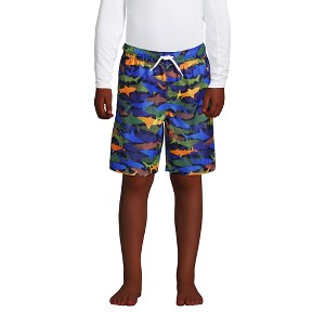 Lands' End Lands' End Kids Print Swim Trunks - 1 of 4