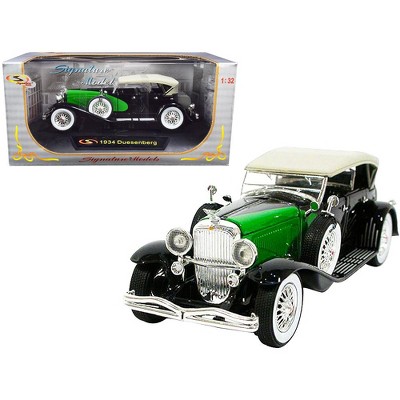 1934 Duesenberg Black and Green 1/32 Diecast Model Car by Signature Models