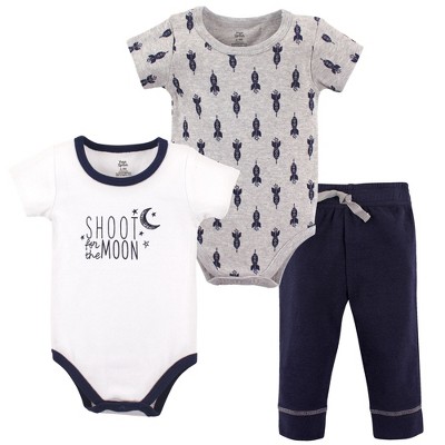 Yoga Sprout Baby Boy Cotton Layette Set, Moon