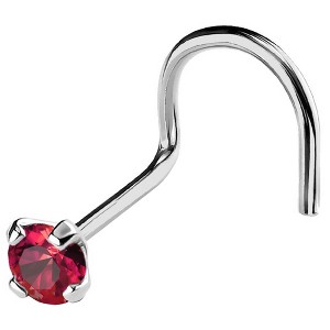 Jewelry Avalanche 22G 14K Gold Nose Screw Nose Stud with Ruby Gemstone - 1 of 2
