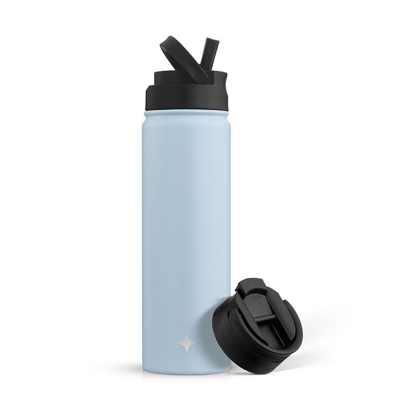 JoyJolt Stainless Steel Water Bottle with Flip Lid & Sport Straw Lid - 22 oz Hot/Cold Vacuum Insulated Stainless Steel Water Bottle, 3 of 10
