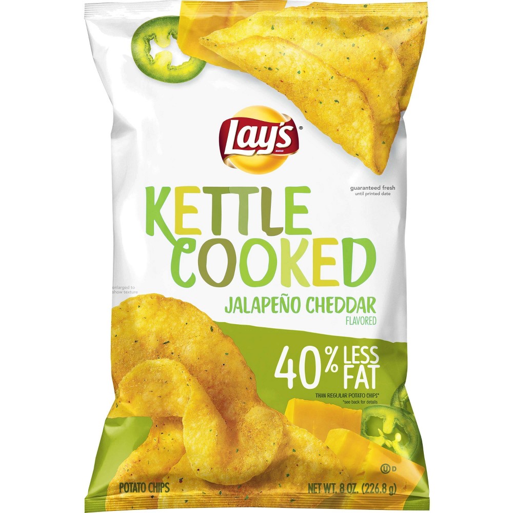 UPC 028400233026 product image for Lay's Kettle Cooked 40% Less Fat Jalapeno Cheddar Potato Chips - 8oz | upcitemdb.com