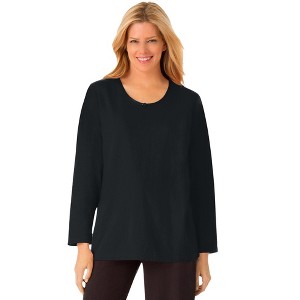 Dreams & Co. Satin Trim Sleep Tee - 1 of 4