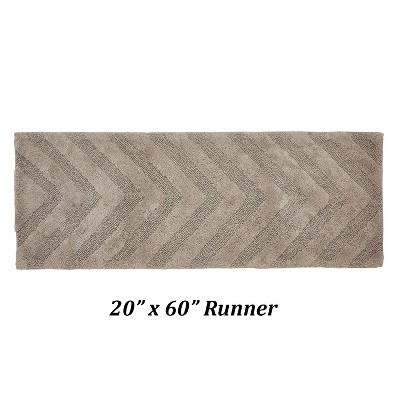 Hugo Beige Cotton Tufted Non-Slip Bath Runner Rug 20" x 60"