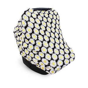 Hudson Baby Girls Multi-use Car Seat Canopy, Pretty Daisy, One Size - 1 of 2