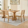 INFURNIC Dining Chairs Farmhouse Rattan Chair with Linen Upholstery and Solid Wood Frame for Kitchen and Dining Room, Beige, 22"*18.9"*34" - 3 of 4