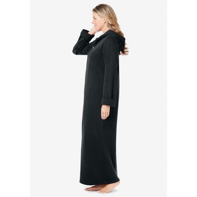 Heather Charcoal Long Hooded Fleece Sweatshirt Robe
